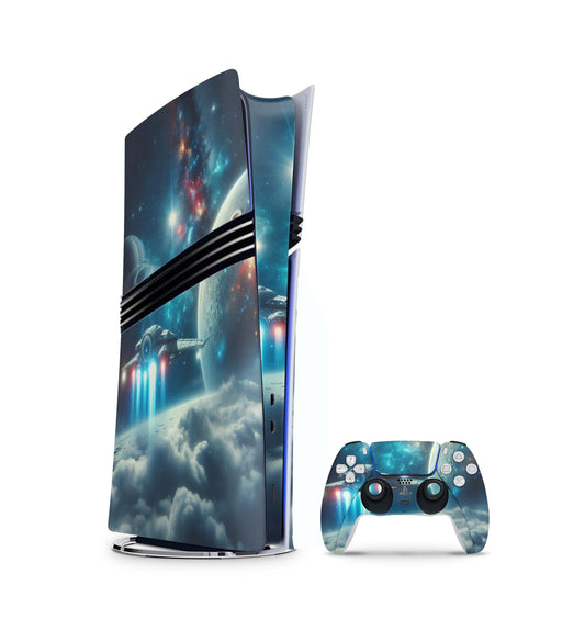 PS5 Pro Skin Aufkleber Design Schutzfolie + Controller Skin Folie Space Aufkleber Skins4u   