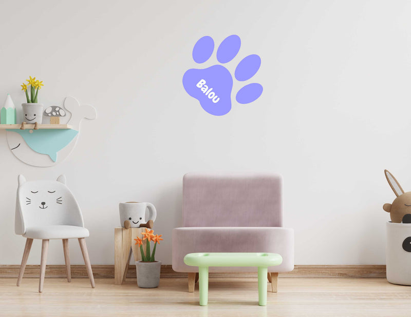 Hundepfote mit Wunschnamen Aufkleber Wandtattoo selber gestalten Hunde Namen Aufkleber Skins4u