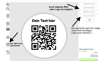 QR Code Aufkleber selbst gestalten, individueller Werbeaufkleber Google, Webshop, Instagram TikTok etc Aufkleber Skins4u