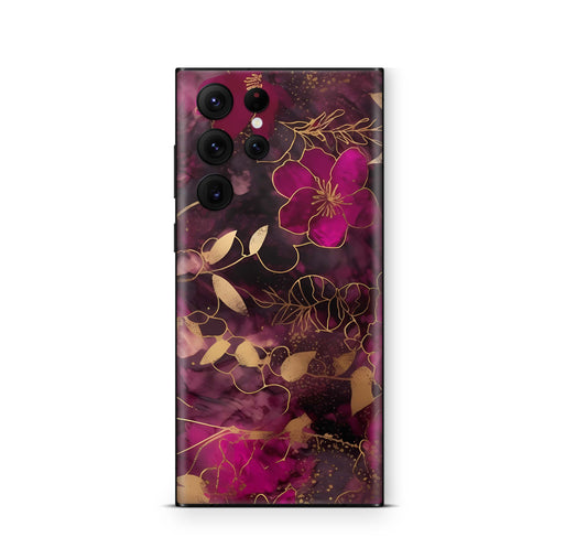 Samsung Galaxy S25 Ultra Skin Designfolie Aufkleber Skins Design Flowers Dark Elektronik-Sticker & -Aufkleber skins4u