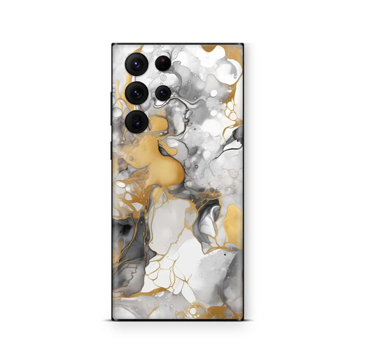 Samsung Galaxy S25 Ultra Skin Designfolie Aufkleber Skins Design Marmor gold light Elektronik-Sticker & -Aufkleber skins4u
