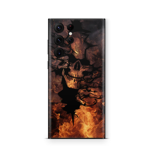 Samsung Galaxy S25 Ultra Skin Designfolie Aufkleber Skins Design Skull on Fire Elektronik-Sticker & -Aufkleber skins4u