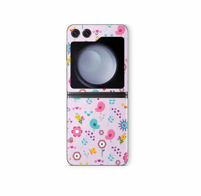 Samsung Galaxy Z Flip 6 Skins Design Vinyl Premium Folien Kratzerschutz Motiv Birds Vintage Aufkleber skins4u