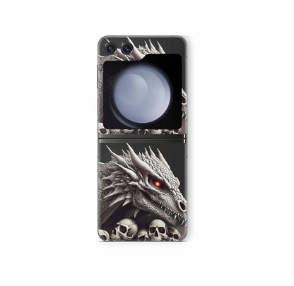 Samsung Galaxy Z Flip 6 Skins Design Vinyl Premium Folien Kratzerschutz Motiv Dragon Skull Aufkleber skins4u