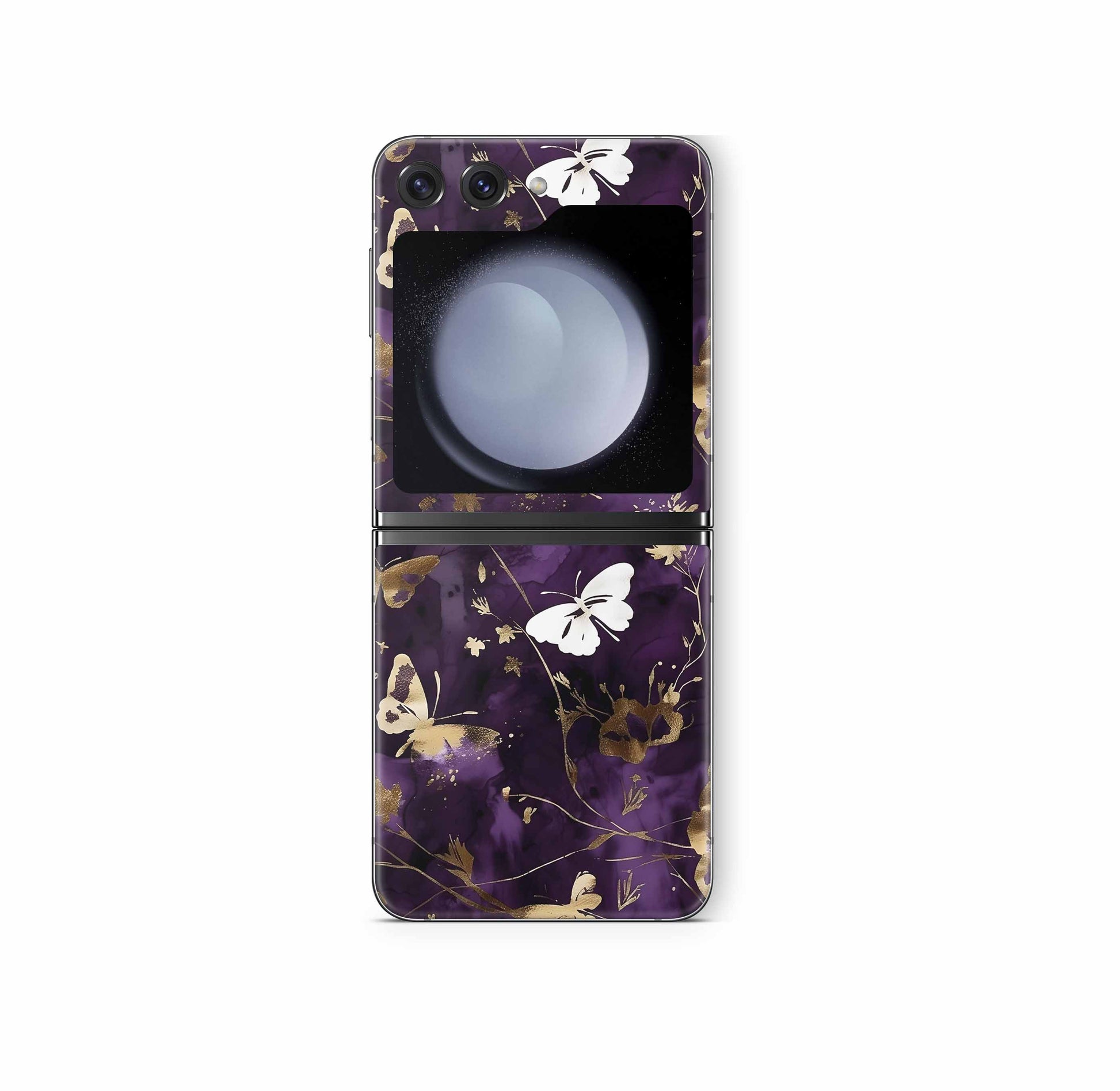 Samsung Galaxy Z Flip5 Skins Design Vinyl Premium Folien Kratzerschutz Motiv Purple Butterfly Aufkleber skins4u   