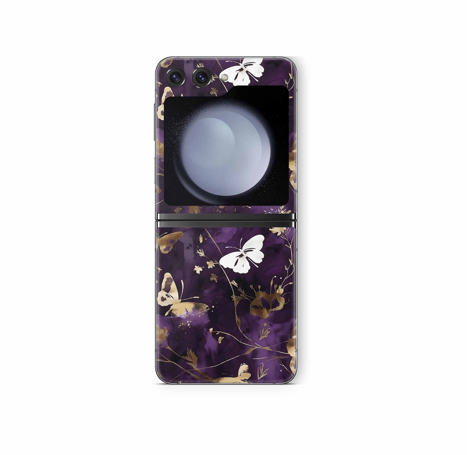 Samsung Galaxy Z Flip 6 Skins Design Vinyl Premium Folien Kratzerschutz Motiv Purple Butterfly Aufkleber skins4u