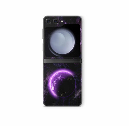 Samsung Galaxy Z Flip5 Skins Design Vinyl Premium Folien Kratzerschutz Motiv Purple Space Aufkleber skins4u   