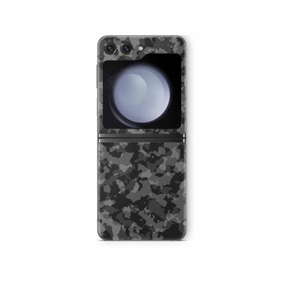 Samsung Galaxy Z Flip 6 Skins Design Vinyl Premium Folien Kratzerschutz Motiv Shadow Camo grau Aufkleber skins4u