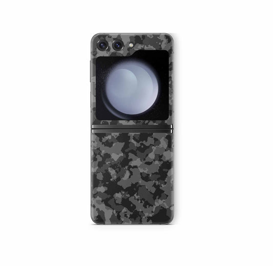 Samsung Galaxy Z Flip 6 Skins Design Vinyl Premium Folien Kratzerschutz Motiv Shadow Camo grau Aufkleber skins4u