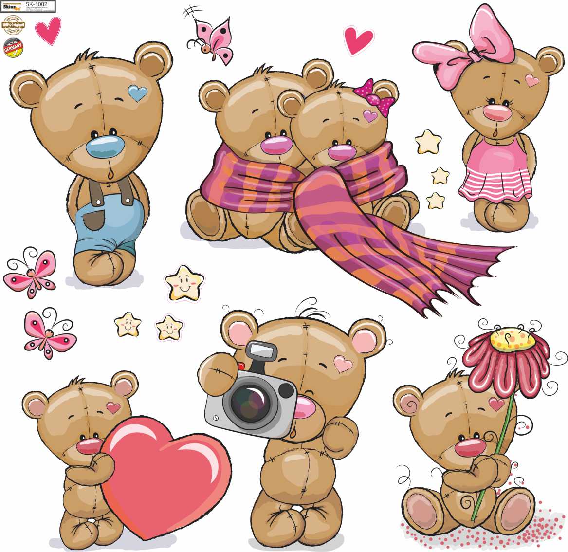 Wandtattoo Teddy Bären Kinderzimmer Teddys Baby Bärchen Aufkleber Wand Deko Wandtattoo Skins4u