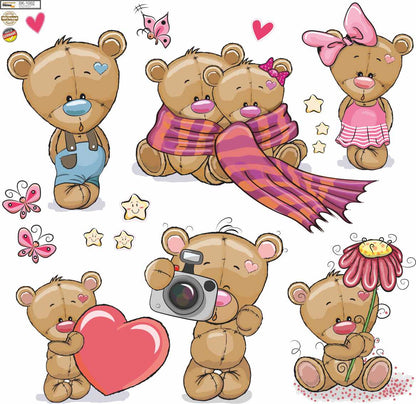 Wandtattoo Teddy Bären Kinderzimmer Teddys Baby Bärchen Aufkleber Wand Deko Wandtattoo Skins4u
