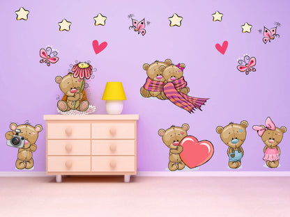 Wandtattoo Teddy Bären Kinderzimmer Teddys Baby Bärchen Aufkleber Wand Deko Wandtattoo Skins4u