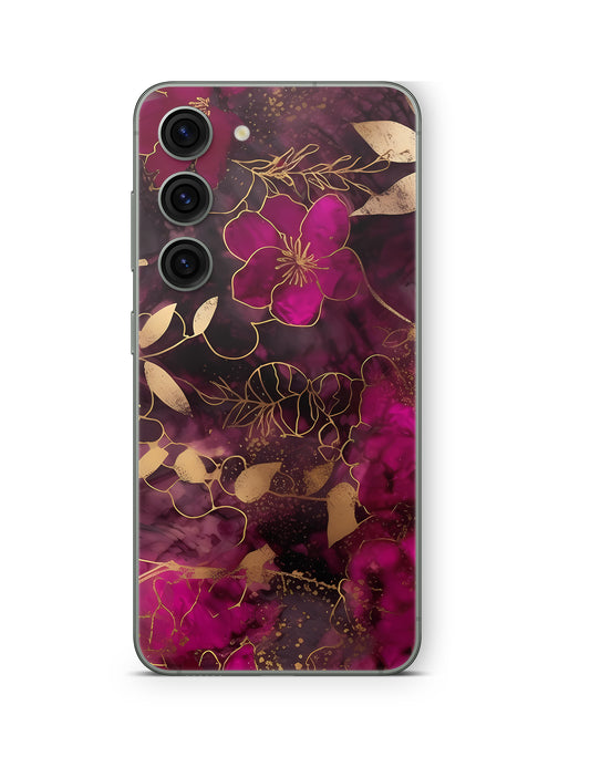 Samsung Galaxy S26 Plus Skin Handy Aufkleber Flowers Dark Aufkleber Skins4u