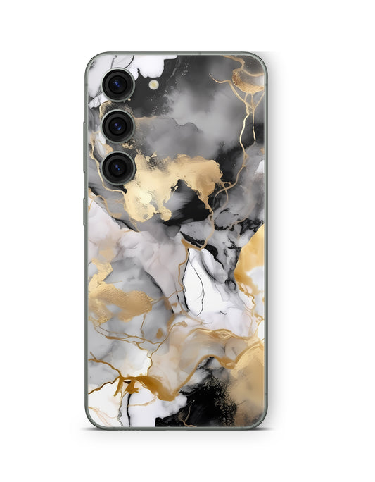 Samsung Galaxy S26 Plus Skin Handy Aufkleber Marmor Gold black Aufkleber Skins4u