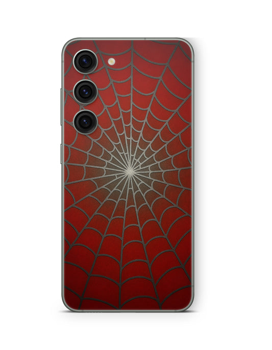 Samsung Galaxy S26 Plus Skin Handy Aufkleber Spiderweb rot Aufkleber Skins4u
