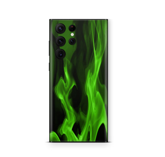 Samsung Galaxy S26 Ultra Skin Schutzfolie Aufkleber Gruene Flammen Aufkleber Skins4u