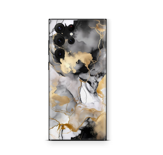 Samsung Galaxy S26 Ultra Skin Schutzfolie Aufkleber Marmor Gold black Aufkleber Skins4u