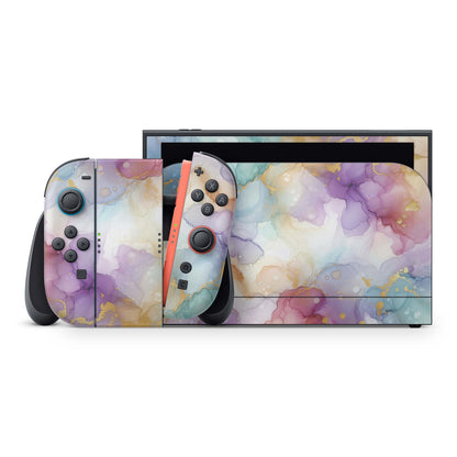 Nintendo Switch 2 Aufkleber Folien Skin Set Schutzfolie Modding Design Lavendel ALC Aufkleber Skins4u