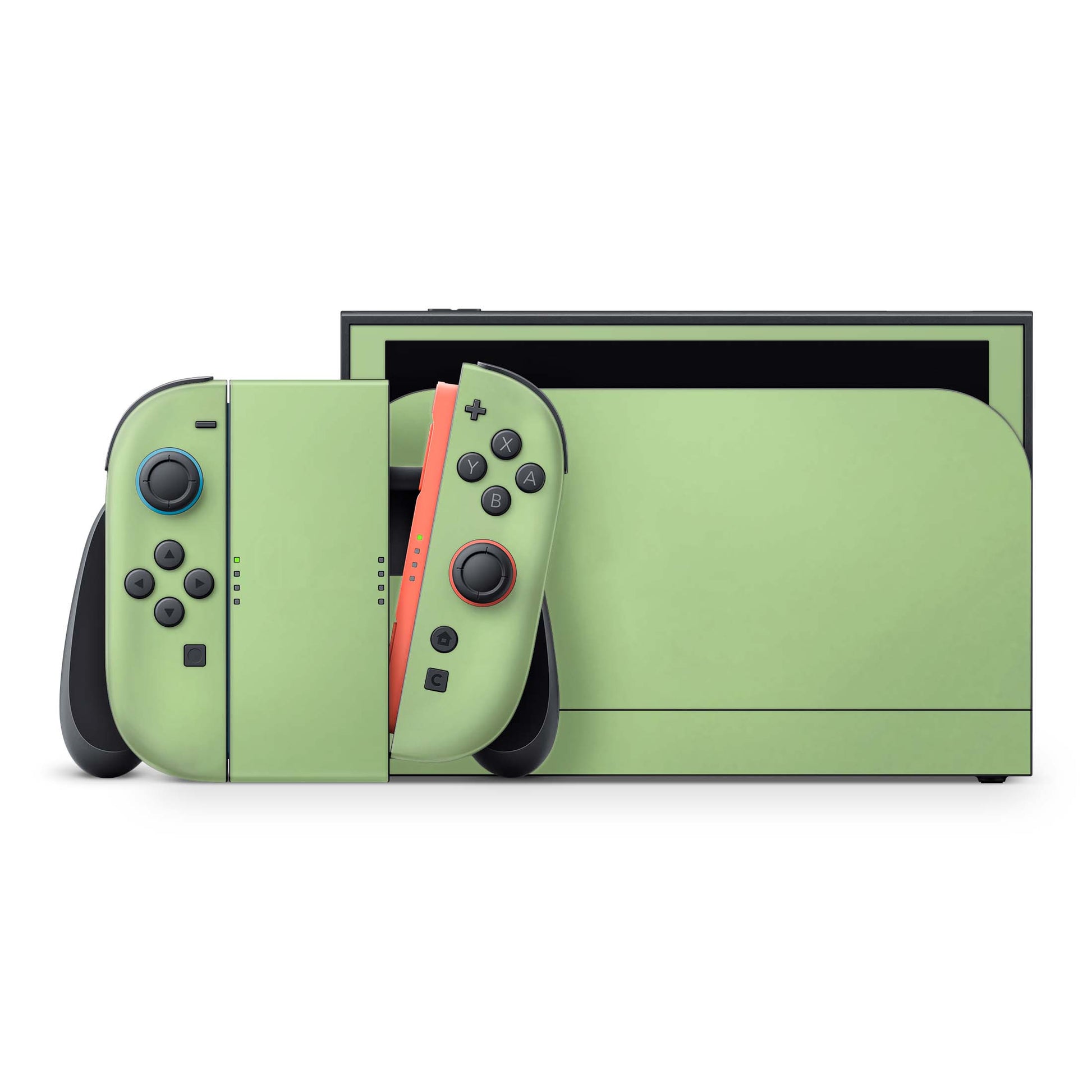 Nintendo Switch 2 Aufkleber Folien Skin Set Schutzfolie Modding Design Apfelgrün Aufkleber Skins4u