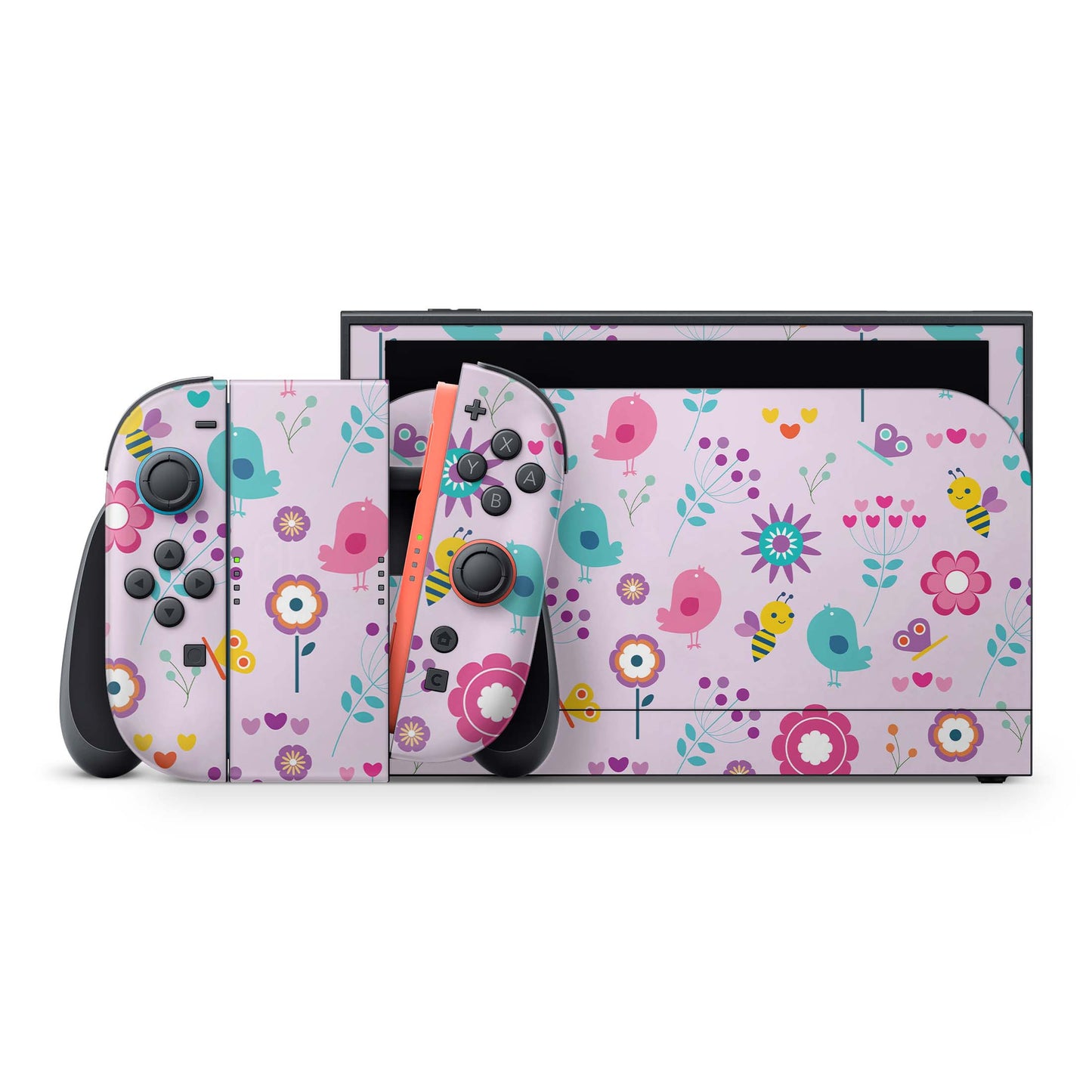 Nintendo Switch 2 Aufkleber Folien Skin Set Schutzfolie Modding Design Birds Vintage Aufkleber Skins4u