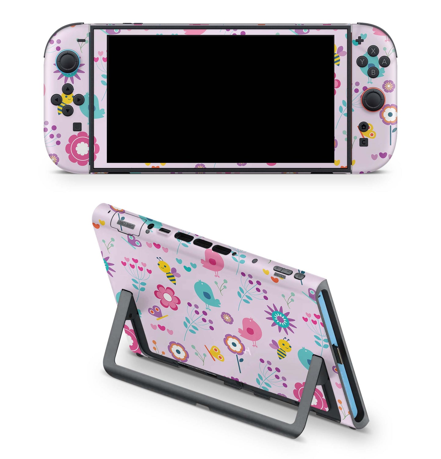 Nintendo Switch 2 Aufkleber Folien Skin Set Schutzfolie Modding Design Birds Vintage Aufkleber Skins4u