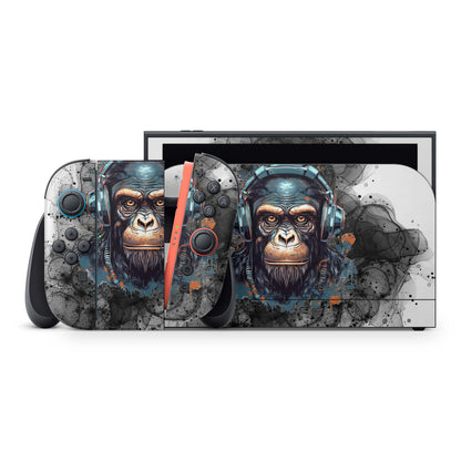 Nintendo Switch 2 Aufkleber Folien Skin Set Schutzfolie Modding Design Black Smoke Monkey Aufkleber Skins4u