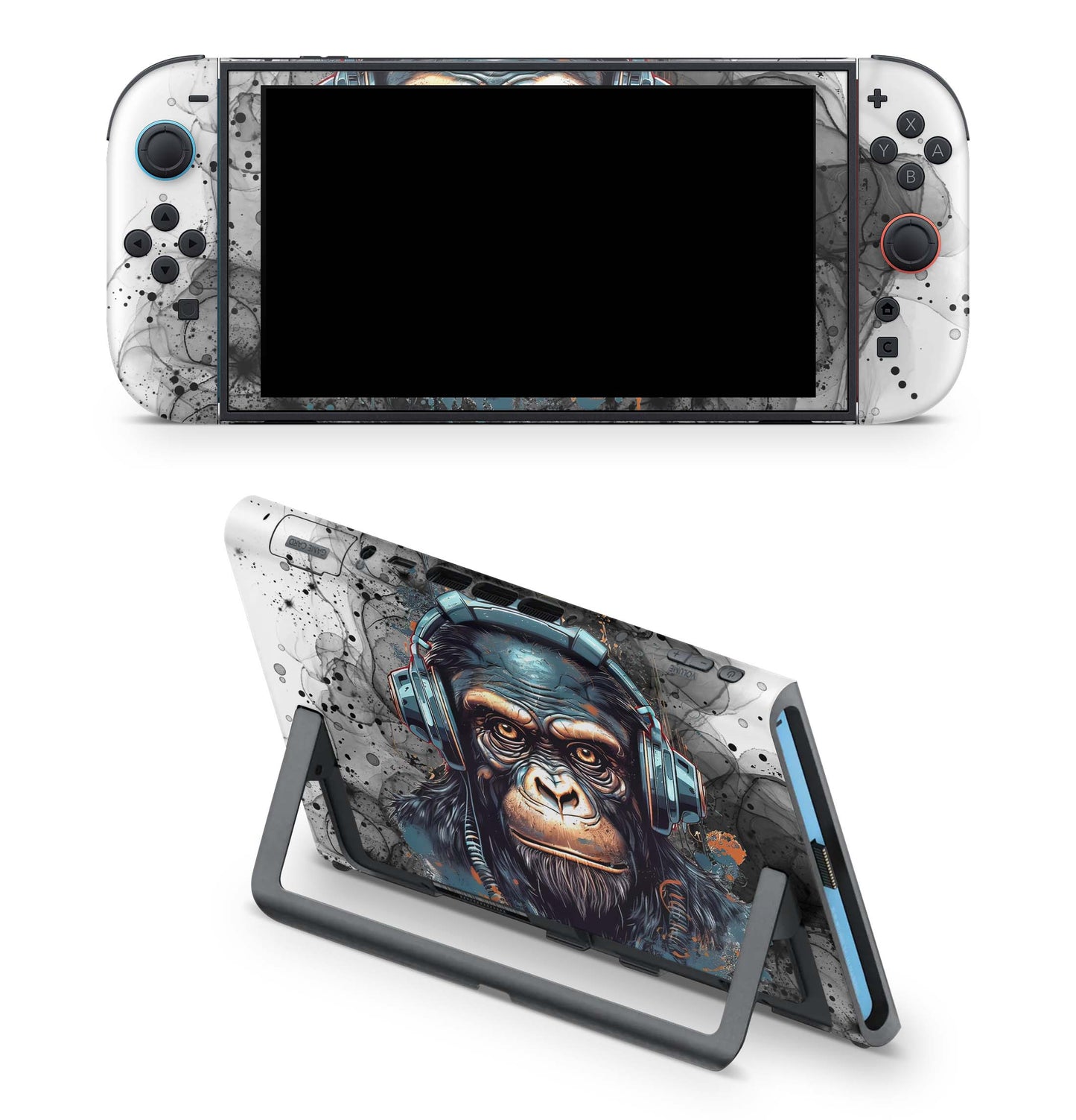 Nintendo Switch 2 Aufkleber Folien Skin Set Schutzfolie Modding Design Black Smoke Monkey Aufkleber Skins4u