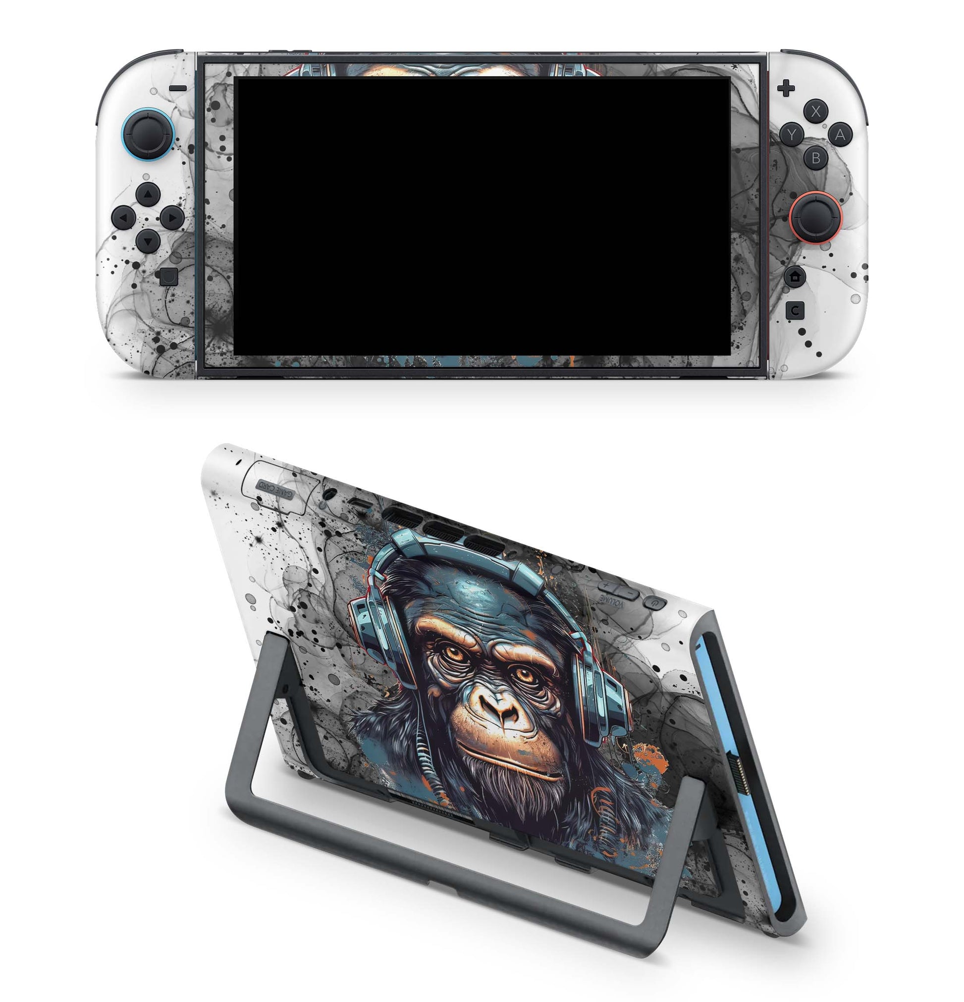 Nintendo Switch 2 Aufkleber Folien Skin Set Schutzfolie Modding Design Black Smoke Monkey Aufkleber Skins4u