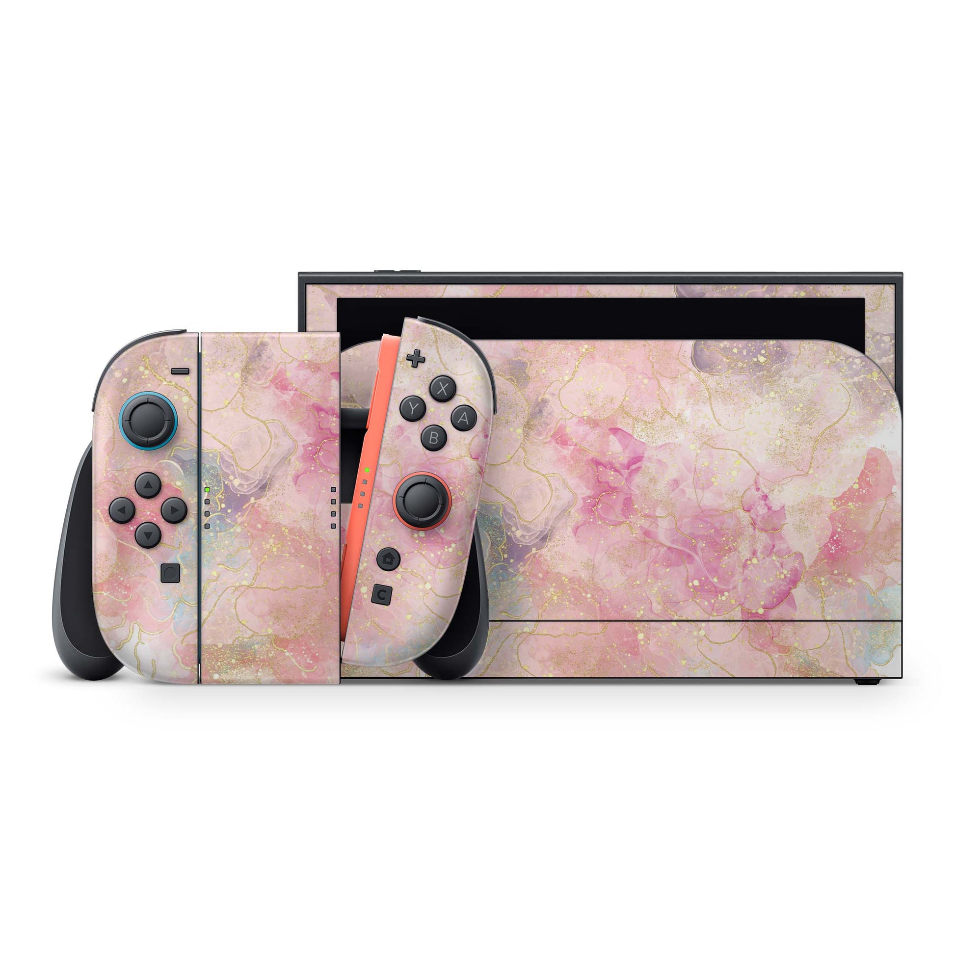 Nintendo Switch 2 Aufkleber Folien Skin Set Schutzfolie Modding Design Deluxe Pink Aufkleber Skins4u