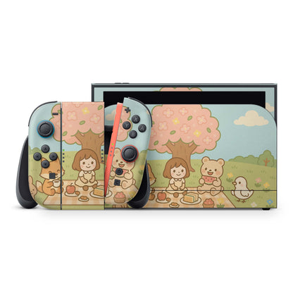 Nintendo Switch 2 Aufkleber Folien Skin Set Schutzfolie Modding Design Cute Picknick Aufkleber Skins4u