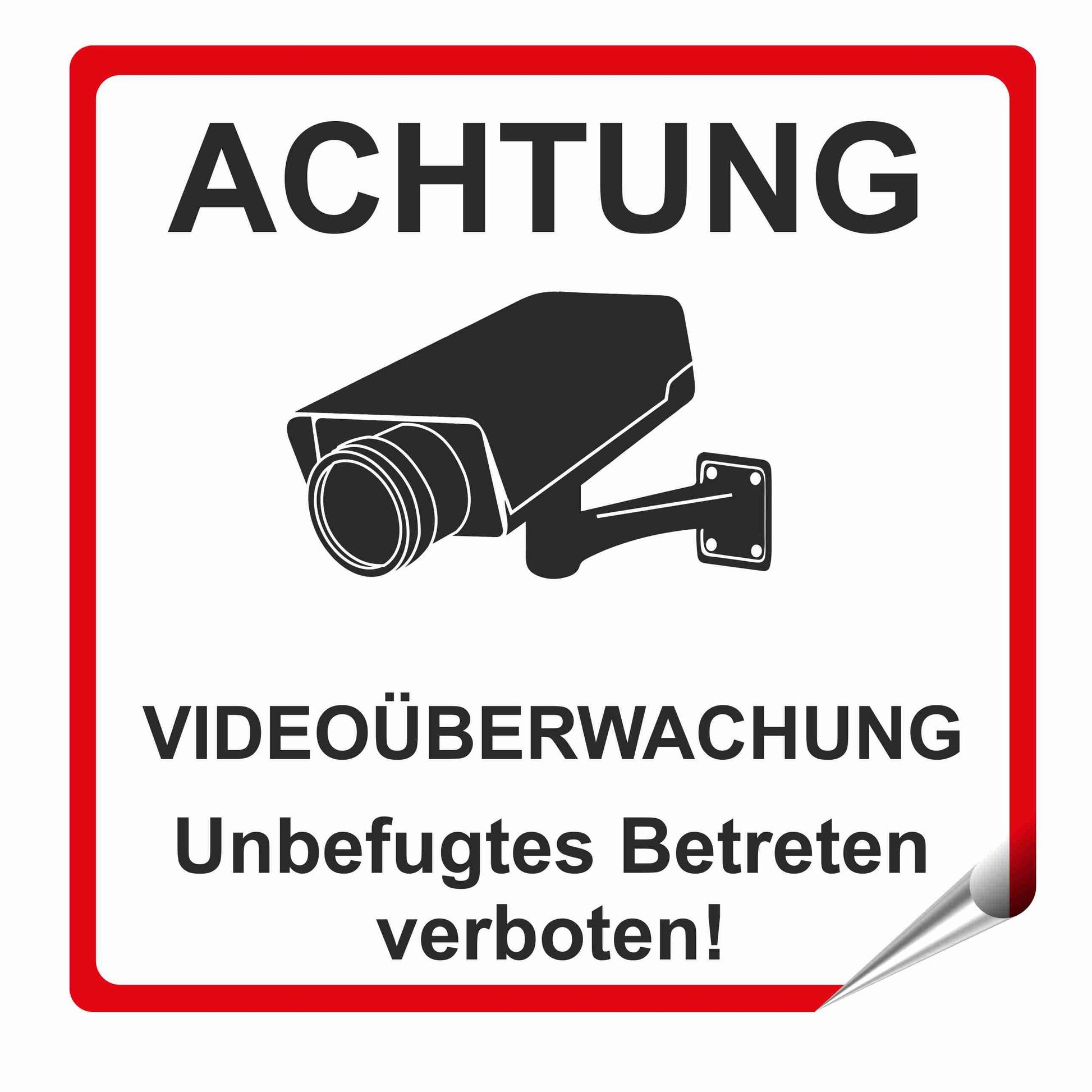 HInweis Warnaufkleber Videoüberwachung EInbruchschutz Aufkleber Skins4u Videoüberwachung Kamera 10x10cm