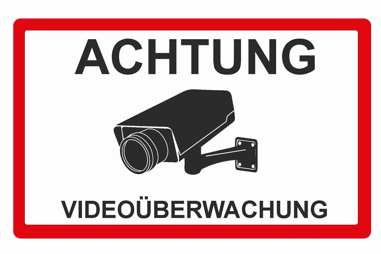 HInweis Warnaufkleber Videoüberwachung EInbruchschutz Aufkleber Skins4u Videoüberwachung rot schwarz 8x4.8cm