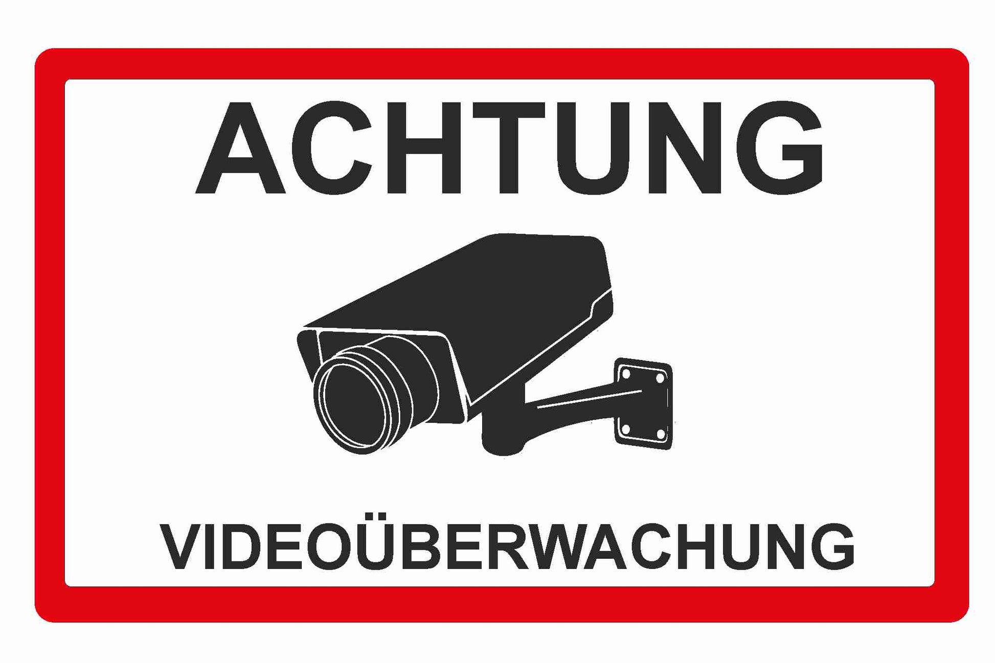 HInweis Warnaufkleber Videoüberwachung EInbruchschutz Aufkleber Skins4u Videoüberwachung rot schwarz 8x4.8cm