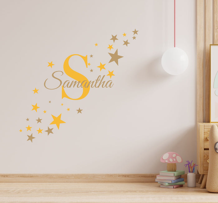 Wandtattoo Kinderzimmer Wunsch Namen Sterne Punkte Set Punkte personalisiert Wunschname Babyzimmer selbst gestalten individuell