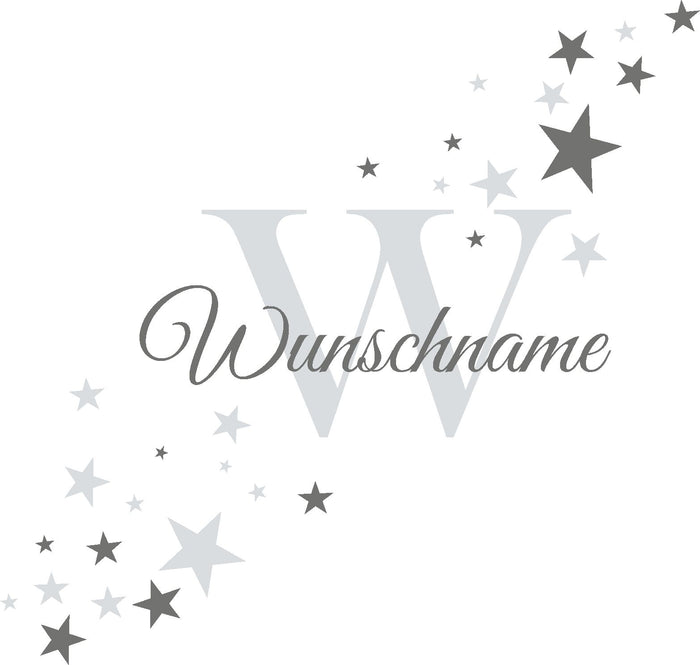 Wandtattoo Kinderzimmer Wunsch Namen Sterne Punkte Set Punkte personalisiert Wunschname Babyzimmer selbst gestalten individuell