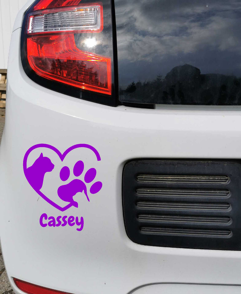 Katze Aufkleber Wandtattoo Autoaufkleber mit Wunschnamen selber gestalten Aufkleber Skins4u