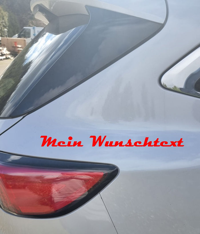 Wunschaufkleber Wunschtext Werbung Auto, Schaufenster, Wand etc 1-4 Zeilen Aufkleber Skins4u