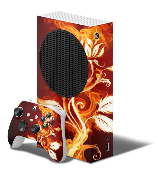 Xbox Series S Skin Folie Konsolen Aufkleber mit Controller Skin Flower of Fire Elektronik-Sticker & -Aufkleber skins4u   