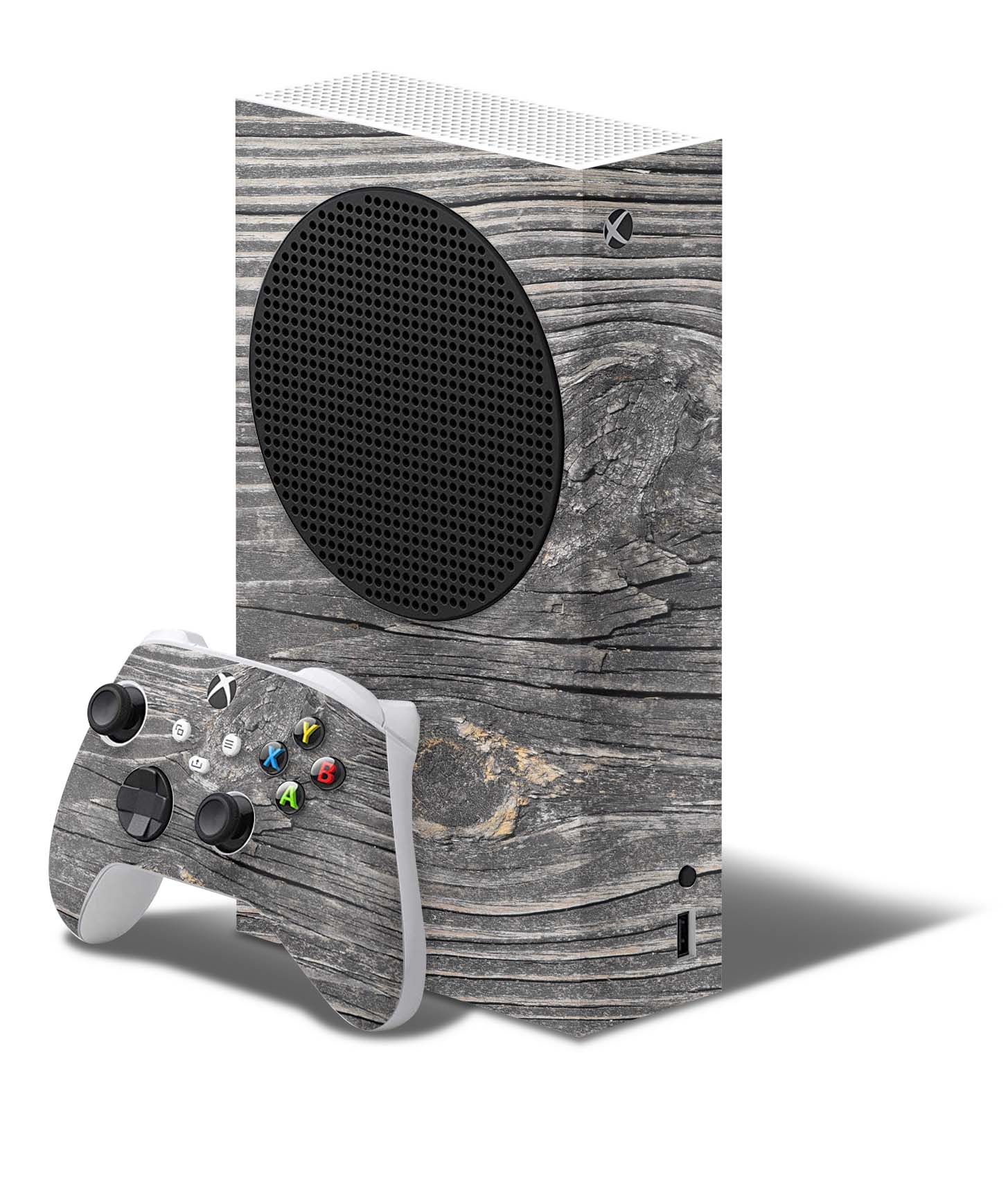 Xbox Series S Skin Folie Konsolen Aufkleber mit Controller Skin Grey Woodgrain Elektronik-Sticker & -Aufkleber skins4u   