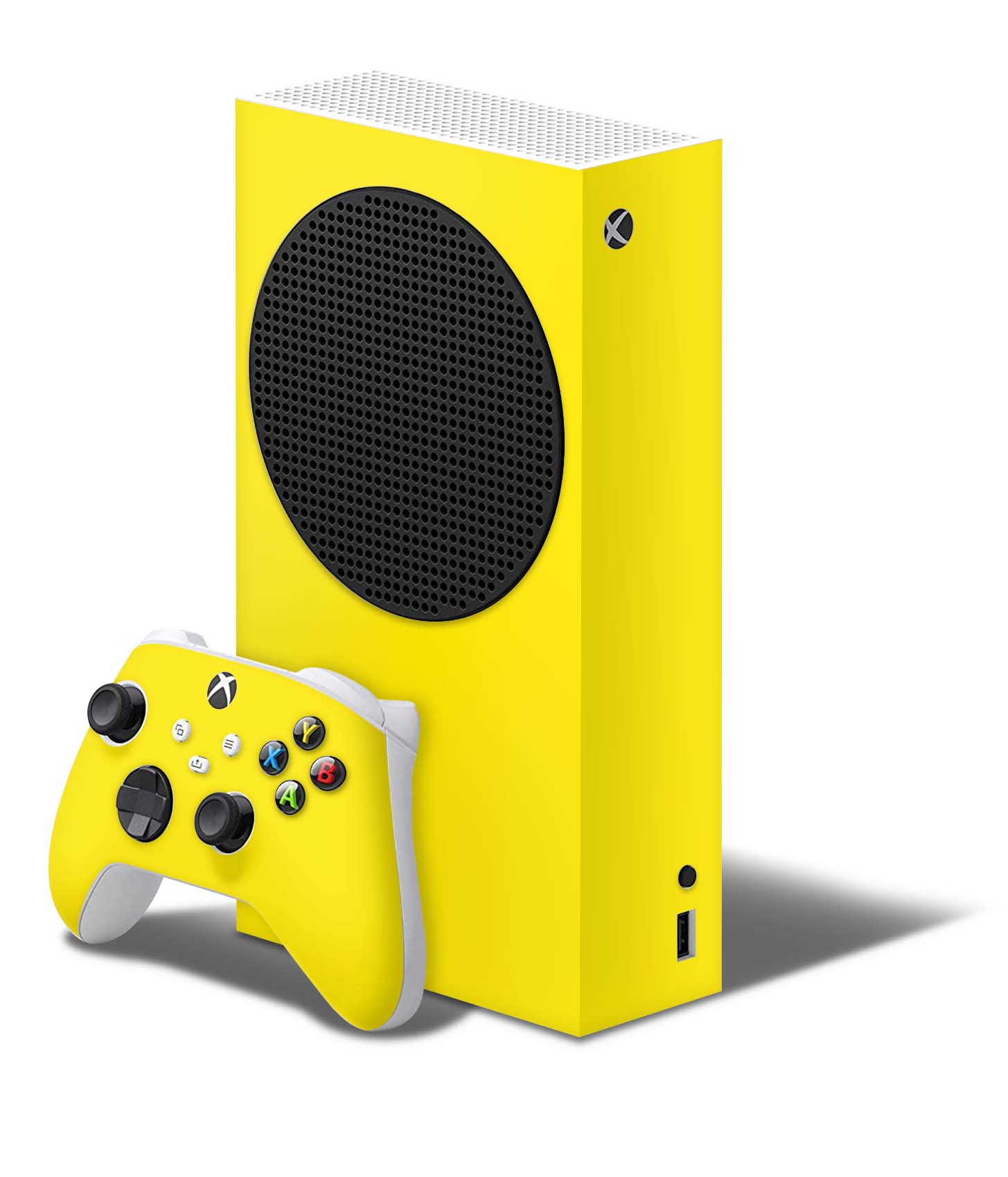 Xbox Series S Skin Folie Konsolen Aufkleber mit Controller Skin Solid state gelb Elektronik-Sticker & -Aufkleber skins4u   