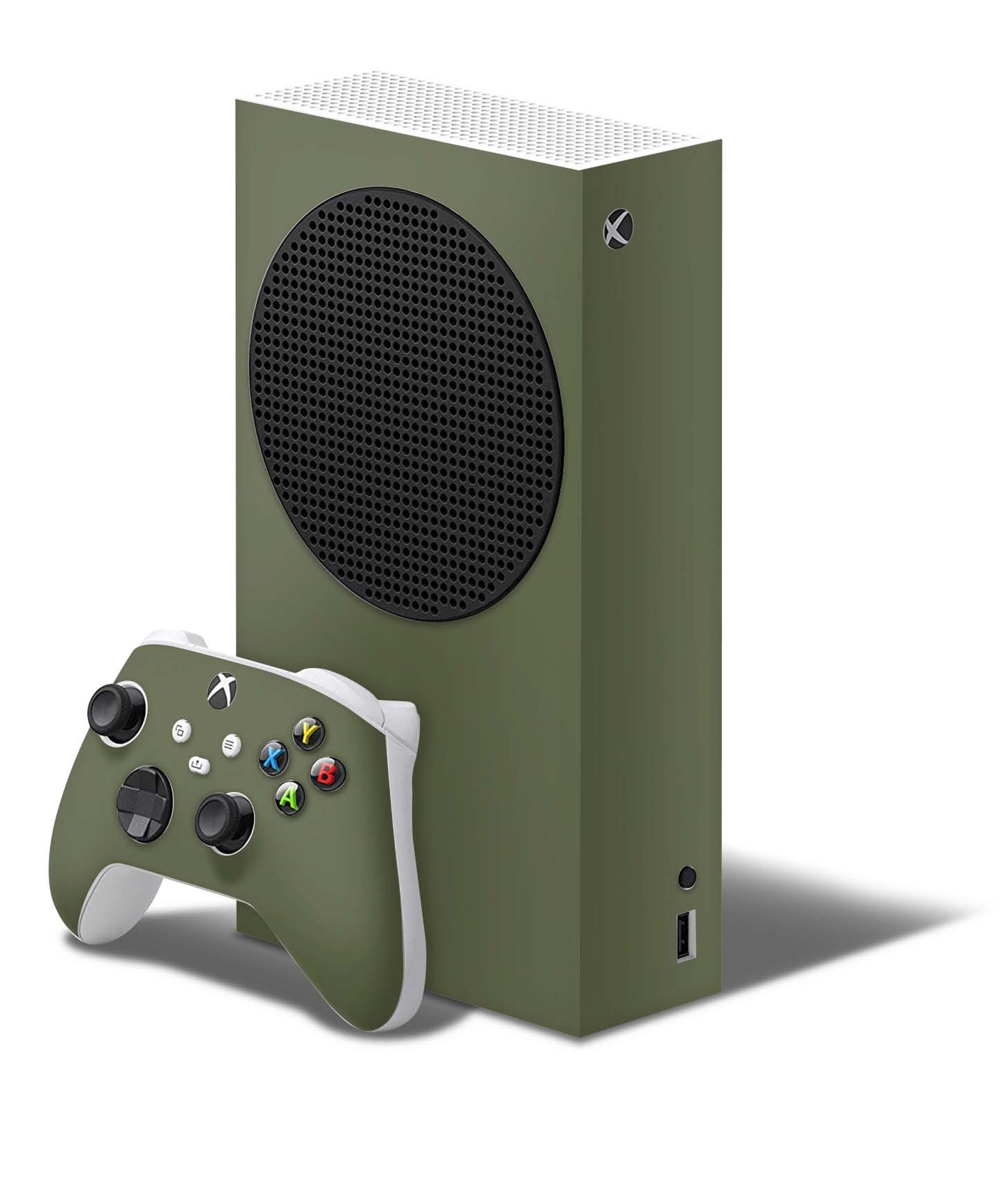 Xbox Series S Skin Folie Konsolen Aufkleber mit Controller Skin Solid state olive Elektronik-Sticker & -Aufkleber skins4u   