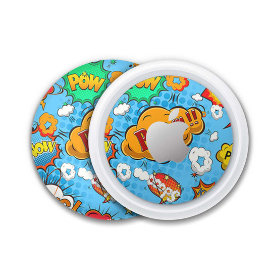 Apple AirTag Skin Design Aufkleber Schutzfolie Comics blau Aufkleber Skins4u