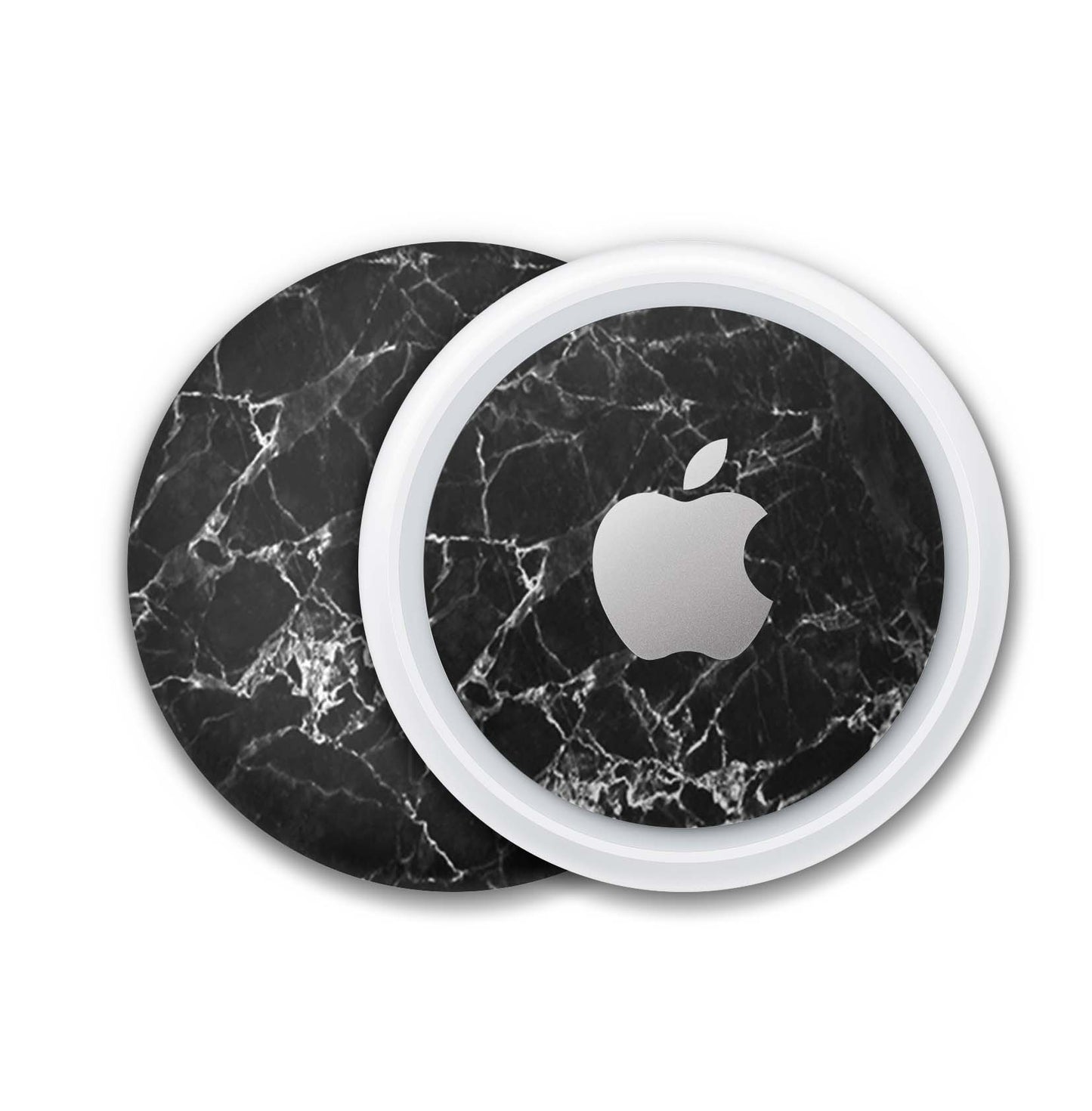 Apple AirTag Skin Design Aufkleber Schutzfolie Marmor schwarz Aufkleber Skins4u