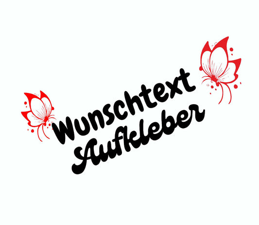 Wunschaufkleber Wunschtext Werbung Auto, Schaufenster, Wand etc 1-4 Zeilen Aufkleber Skins4u