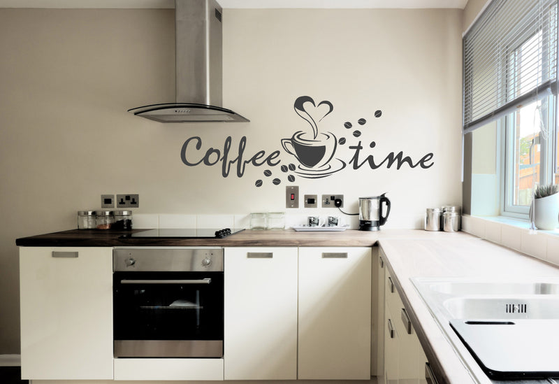 Wandtattoo Küche Coffe Time für die perfekte Kaffee Auszeit Wandtattoo Skins4u
