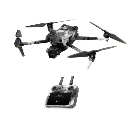 DJI Air 3S Skins - Drohnen Aufkleber Schutz Folie + RC2 Controller Skin + Akku Skins Black and White Aufkleber skins4u