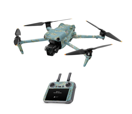 DJI Air 3S Skins - Drohnen Aufkleber Schutz Folie + RC2 Controller Skin + Akku Skins Blossoming Aufkleber skins4u