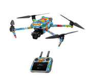 DJI Air 3 Skins - Drohnen Aufkleber Schutz Folie + RC2 Controller Skin + Akku Skins Comics blau
