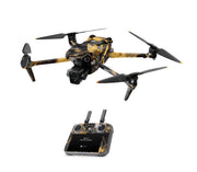 DJI Air 3 Skins - Drohnen Aufkleber Schutz Folie + RC2 Controller Skin + Akku Skins Dark Gold