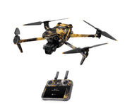 DJI Air 3S Skins - Drohnen Aufkleber Schutz Folie + RC2 Controller Skin + Akku Skins Dark Gold
